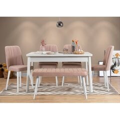 обеденный комплект из 6 предметов Asir Costa 0900 2 B, белый/розовый цена и информация | Комплекты мебели для столовой | pigu.lt