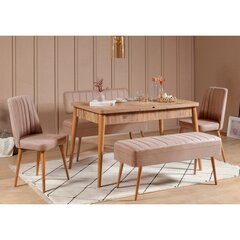 обеденный комплект из 5 предметов Asir Vina 0900 - 4 - Atlantic, коричневый/розовый цена и информация | Комплекты мебели для столовой | pigu.lt