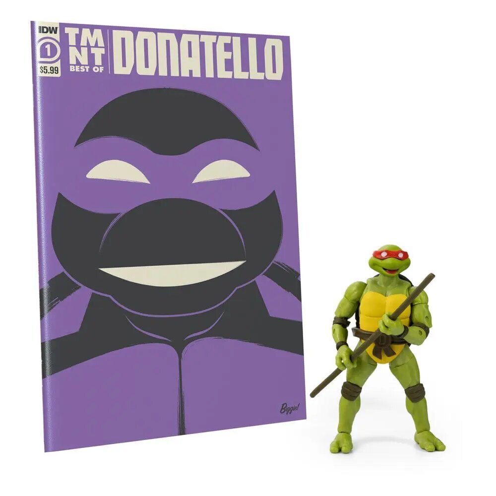 Figūrėlė su knyga Teenage Mutant Ninja Turtles BST AXN x IDW Donatello Exclusive, 13 cm kaina ir informacija | Žaislai berniukams | pigu.lt