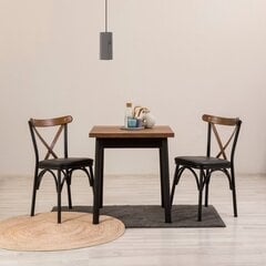 обеденный комплект из 3 предметов Asir Oliver-Kare-Brk.Syh, коричневый/черный цена и информация | Комплекты мебели для столовой | pigu.lt