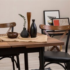 обеденный комплект из 5 предметов Asir Oliver Açl.Barok, черный/коричневый цена и информация | Комплекты мебели для столовой | pigu.lt