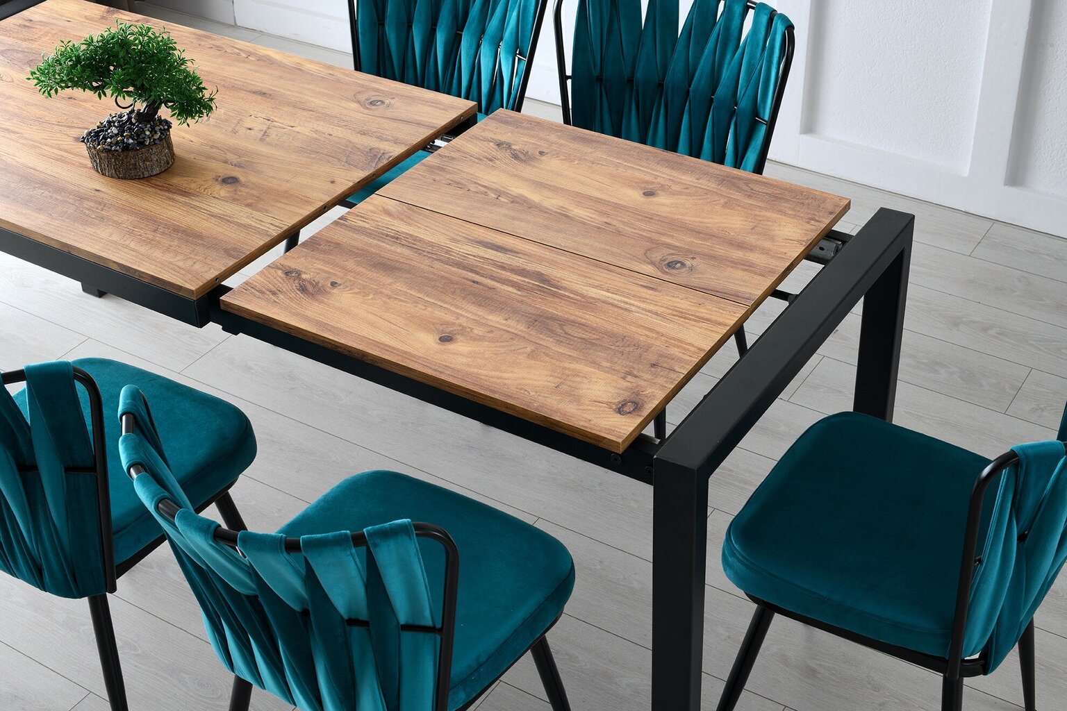 Stalas Kalune Design Silva-1011, juodas/rudas цена и информация | Virtuvės ir valgomojo stalai, staliukai | pigu.lt