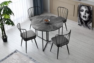 Stalas Kalune Design Yaprak-1202, pilkas/juodas kaina ir informacija | Virtuvės ir valgomojo stalai, staliukai | pigu.lt