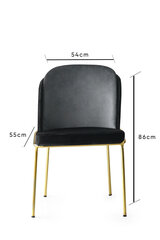 комплект из 2 стульев Kalune Design Dore 103 V2, черный/золотой цена и информация | Стулья для кухни и столовой | pigu.lt