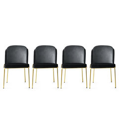 4-ių kėdžių komplektas Kalune Design Dore 103 V4, juodas/pilkas kaina ir informacija | Virtuvės ir valgomojo kėdės | pigu.lt
