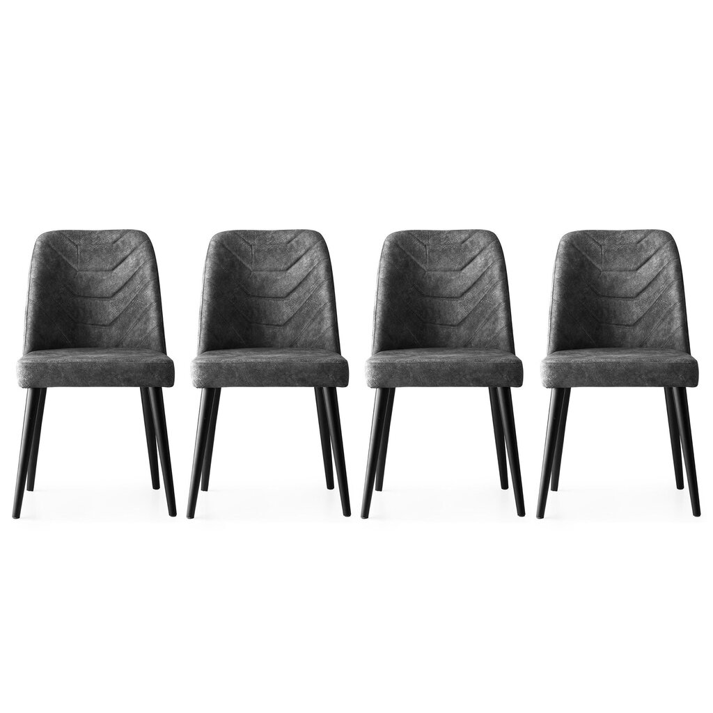 4-ių kėdžių komplektas Kalune Design Dallas - 527, pilkas kaina ir informacija | Virtuvės ir valgomojo kėdės | pigu.lt