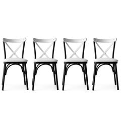 4-ių kėdžių komplektas Kalune Design Ekol 1334 V4, juodas kaina ir informacija | Virtuvės ir valgomojo kėdės | pigu.lt
