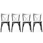 4-ių kėdžių komplektas Kalune Design Ekol 1334 V4, juodas kaina ir informacija | Virtuvės ir valgomojo kėdės | pigu.lt