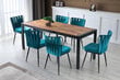2-ių kėdžių komplektas Kalune Design Kusali-228, mėlynas/juodas kaina ir informacija | Virtuvės ir valgomojo kėdės | pigu.lt