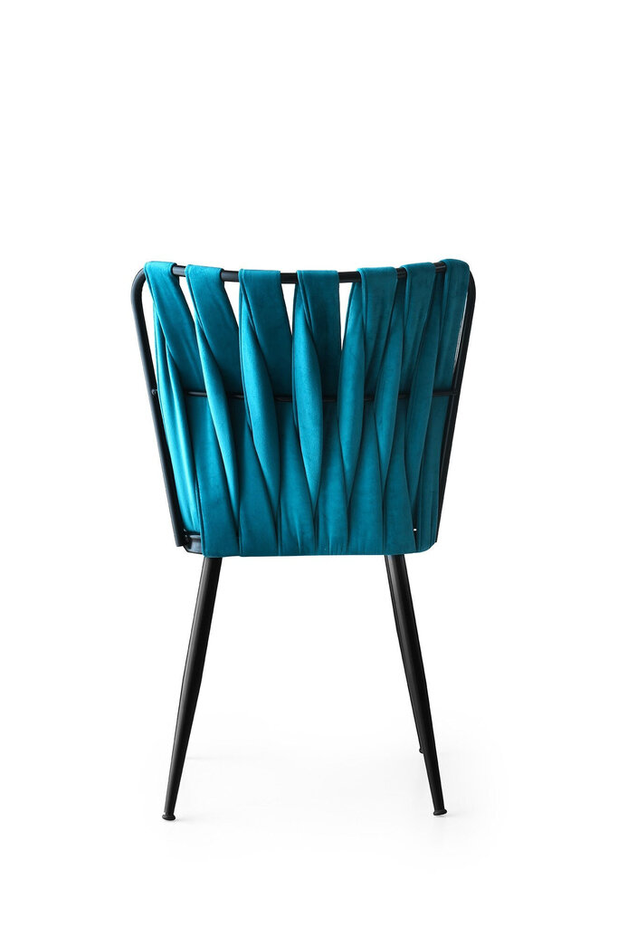 2-ių kėdžių komplektas Kalune Design Kusali-228, mėlynas/juodas kaina ir informacija | Virtuvės ir valgomojo kėdės | pigu.lt