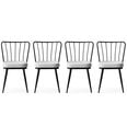 4-ių kėdžių komplektas Kalune Design Yildiz - 940, juodas/baltas