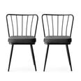 2-ių kėdžių komplektas Kalune Design Yildiz 942 V2, pilkas/juodas