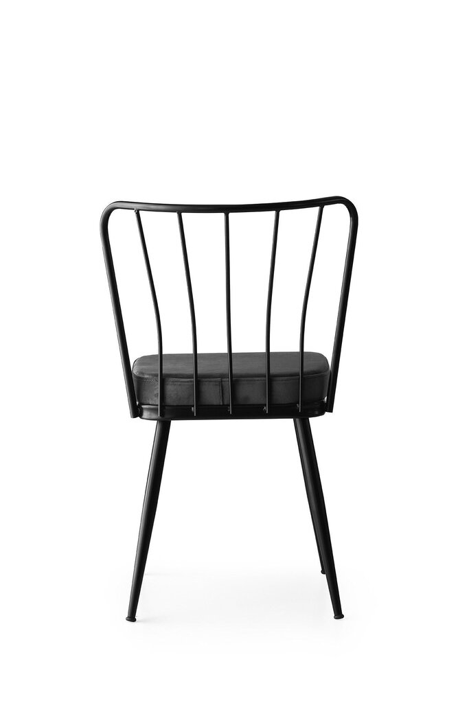 4-ių kėdžių komplektas Kalune Design Yildiz 942 V4, pilkas/juodas цена и информация | Virtuvės ir valgomojo kėdės | pigu.lt