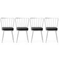 4-ių kėdžių komplektas Kalune Design Yildiz 962 V4, pilkas/baltas