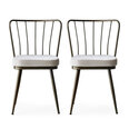 2-ių kėdžių komplektas Kalune Design Yildiz 985 V2, baltas/rudas