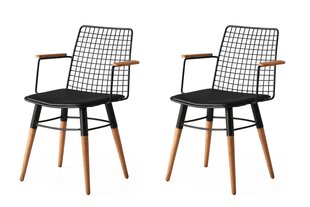 2-ių kėdžių komplektas Kalune Design Trend 270, juodas/rudas цена и информация | Стулья для кухни и столовой | pigu.lt
