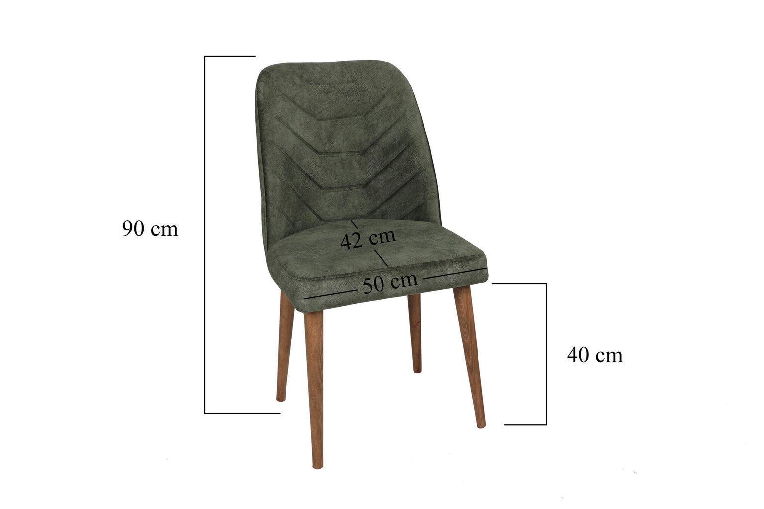 4-ių kėdžių komplektas Kalune Design Dallas 558, žalias/rudas kaina ir informacija | Virtuvės ir valgomojo kėdės | pigu.lt