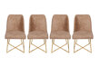 4-ių kėdžių komplektas Kalune Design Madrid 913, auksinis/rudas цена и информация | Virtuvės ir valgomojo kėdės | pigu.lt