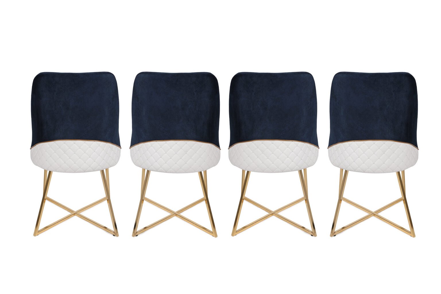 4-ių kėdžių komplektas Kalune Design Madrid 908 V4, mėlynas цена и информация | Virtuvės ir valgomojo kėdės | pigu.lt