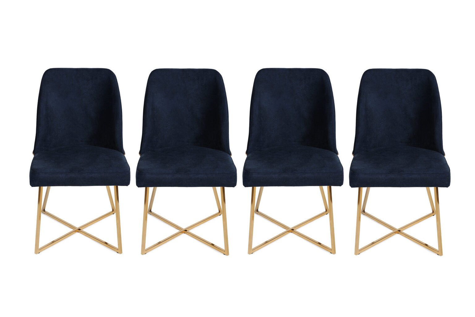 4-ių kėdžių komplektas Kalune Design Madrid 908 V4, mėlynas kaina ir informacija | Virtuvės ir valgomojo kėdės | pigu.lt