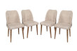 4-ių kėdžių kompletkas Kalune Design Nova 071, smėlio/rudas kaina ir informacija | Virtuvės ir valgomojo kėdės | pigu.lt