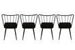 4-ių kėdžių komplektas Kalune Design Yildiz 943 V4, juodas цена и информация | Virtuvės ir valgomojo kėdės | pigu.lt