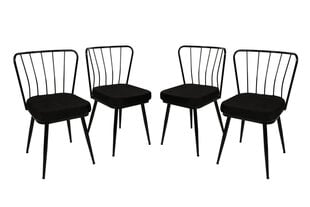 4-ių kėdžių komplektas Kalune Design Yildiz 943 V4, juodas kaina ir informacija | Virtuvės ir valgomojo kėdės | pigu.lt