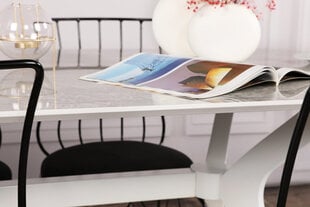 Обеденный стол Asir Ares 1042, белый цена и информация | Кухонные и обеденные столы | pigu.lt