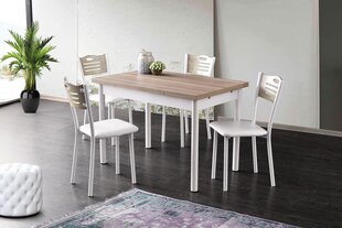 Valgomojo stalas Asir Polo - 1302, rudas/baltas kaina ir informacija | Virtuvės ir valgomojo stalai, staliukai | pigu.lt