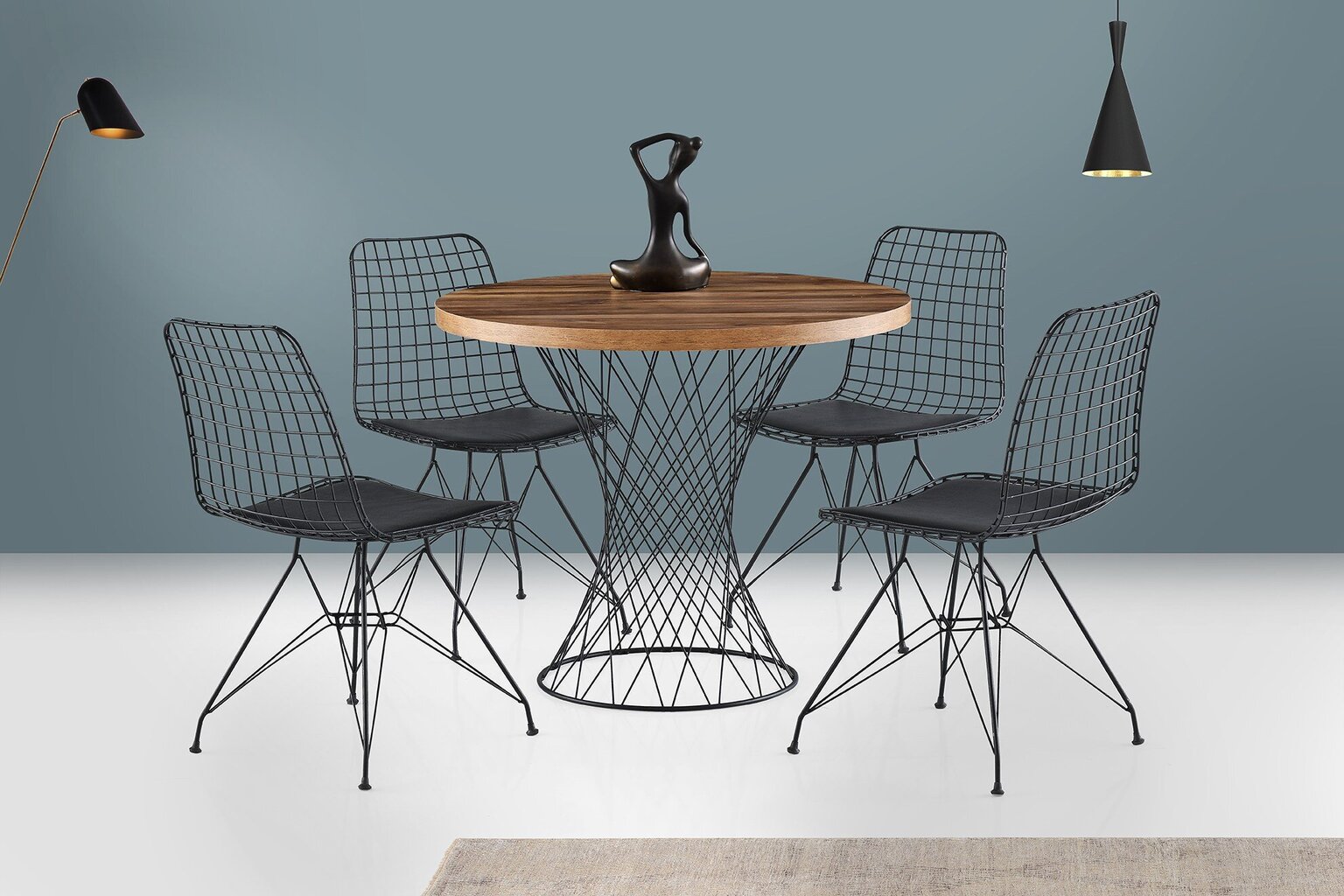 Stalas Kalune Design Pota-1483, rudas/juodas цена и информация | Virtuvės ir valgomojo stalai, staliukai | pigu.lt