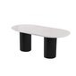 Valgomojo stalas Asir LI - 932, juodas/baltas kaina ir informacija | Virtuvės ir valgomojo stalai, staliukai | pigu.lt