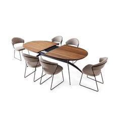 Обеденный стол Asir TY - 971, коричневый/черный цена и информация | Кухонные и обеденные столы | pigu.lt