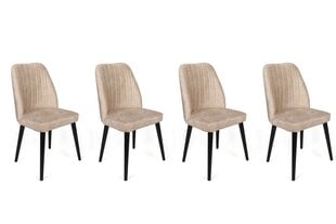4-ių kėdžių komplektas Kalune Design Alfa 434 V4, smėlio/juodas kaina ir informacija | Virtuvės ir valgomojo kėdės | pigu.lt