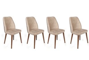 4-ių kėdžių komplektas Kalune Design Alfa-464, rudas/smėlio цена и информация | Стулья для кухни и столовой | pigu.lt