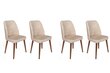 4-ių kėdžių komplektas Kalune Design Dallas 550 V4, smėlio kaina ir informacija | Virtuvės ir valgomojo kėdės | pigu.lt