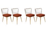 4-ių kėdžių komplektas Kalune Design Yildiz 924 V4, oranžinis