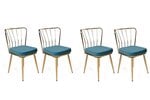 4-ių kėdžių komplektas Kalune Design Yildiz 929 V4, mėlynas