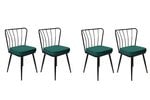 4-ių kėdžių komplektas Kalune Design Yildiz 951 V4, žalias/juodas