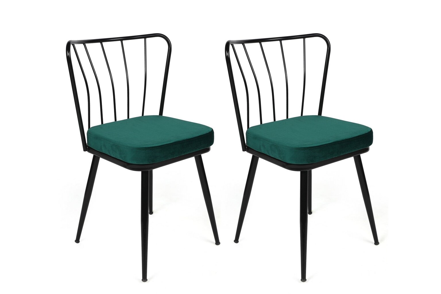 4-ių kėdžių komplektas Kalune Design Yildiz 951 V4, žalias/juodas kaina ir informacija | Virtuvės ir valgomojo kėdės | pigu.lt