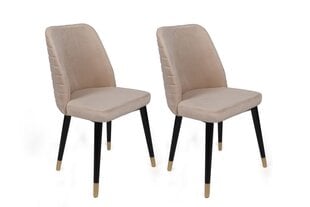 2-jų kėdžių komplektas Kalune Design Hugo 367 V2, smėlio/juodas kaina ir informacija | Virtuvės ir valgomojo kėdės | pigu.lt