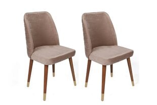 2-jų kėdžių komplektas Kalune Design Hugo 384 V2, smėlio/juodas kaina ir informacija | Virtuvės ir valgomojo kėdės | pigu.lt