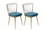 комплект из 2 стульев Kalune Design Yildiz 929 V2, синий/золотой