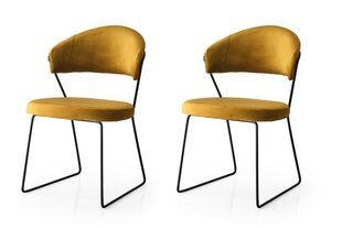 2-jų kėdžių komplektas Kalune Design MN 881 V2, geltonas kaina ir informacija | Virtuvės ir valgomojo kėdės | pigu.lt