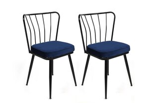 2-ių kėdžių komplektas Kalune Design Yildiz 944 V2, mėlynas/juodas kaina ir informacija | Virtuvės ir valgomojo kėdės | pigu.lt