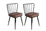 2-ių kėdžių komplektas Kalune Design Yildiz 947 V2, rudas/juodas