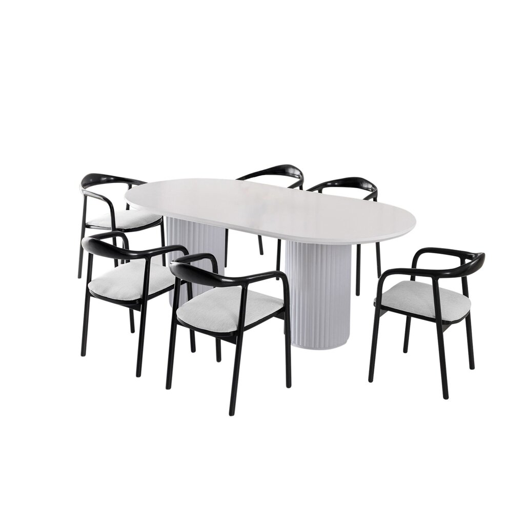 Valgomojo stalas Asir LI - 934, baltas цена и информация | Virtuvės ir valgomojo stalai, staliukai | pigu.lt