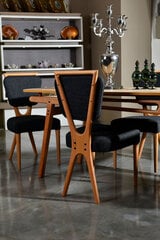 2-ių kėdžių komplektas Kalune Design Palace, pilkas/rudas kaina ir informacija | Virtuvės ir valgomojo kėdės | pigu.lt