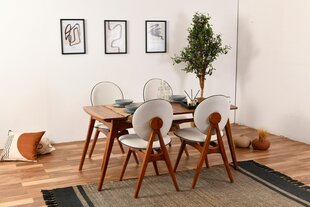 обеденный комплект из 5 предметов Asir Touch Wooden, коричневый/серый цена и информация | Комплекты мебели для столовой | pigu.lt