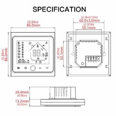 Moes Wifi termostatas juodas grindiniam šildymui (termopavarų valdymui) BHT-002-GA цена и информация | Обогреватели | pigu.lt