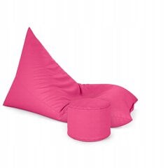 Sėdmaišis su pufu Sako XL Oxford, rožinis цена и информация | Кресла-мешки и пуфы | pigu.lt